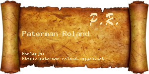 Paterman Roland névjegykártya